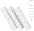 White aluminum storm door hinge set with 12 folded hinge plates