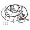 Standalone engine wiring harness with multiple connectors and colored terminal plugs