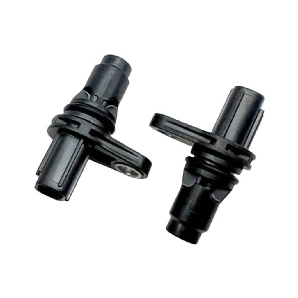 2-pack camshaft position sensors, black housings with mounting flanges and tabs