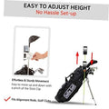 Adjustable height golf swing analyzer with phone mount on tripod