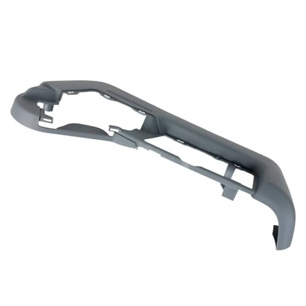 Gray driver side seat trim cover with ribbed underside and mounting brackets
