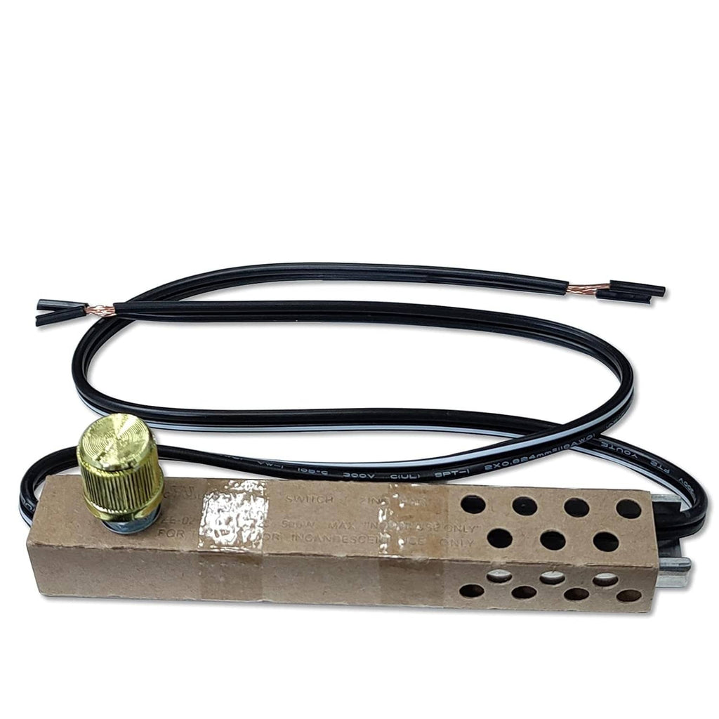 Rotary dimmer switch module with knob and wire leads for floor lamps