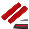 Pair of red rear door reflector panels with textured lens surface