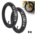 Pair of black 12.5x2.25 bike inner tubes with straight valve stems