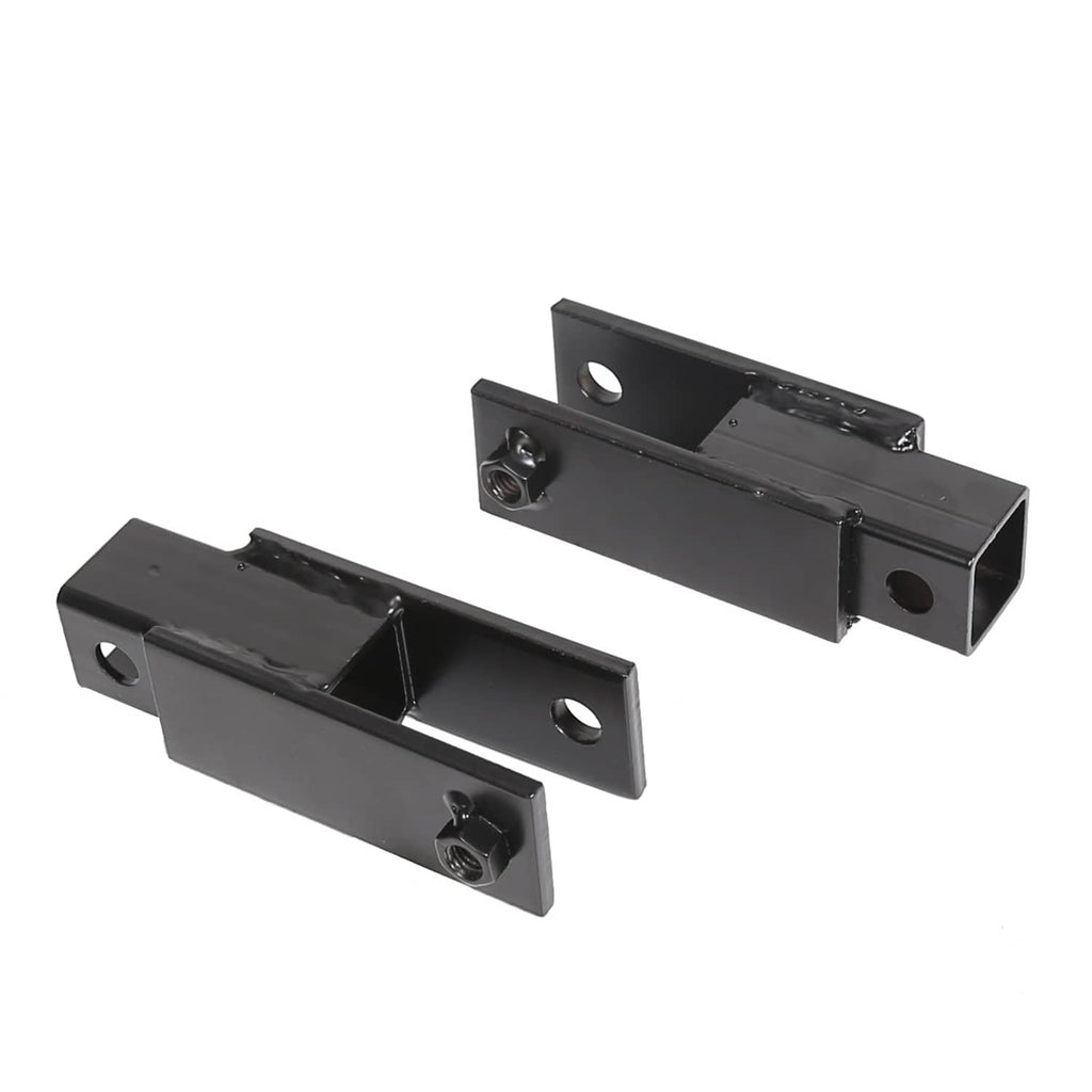 Steel golf cart lift kit blocks with mounting holes, dark finish