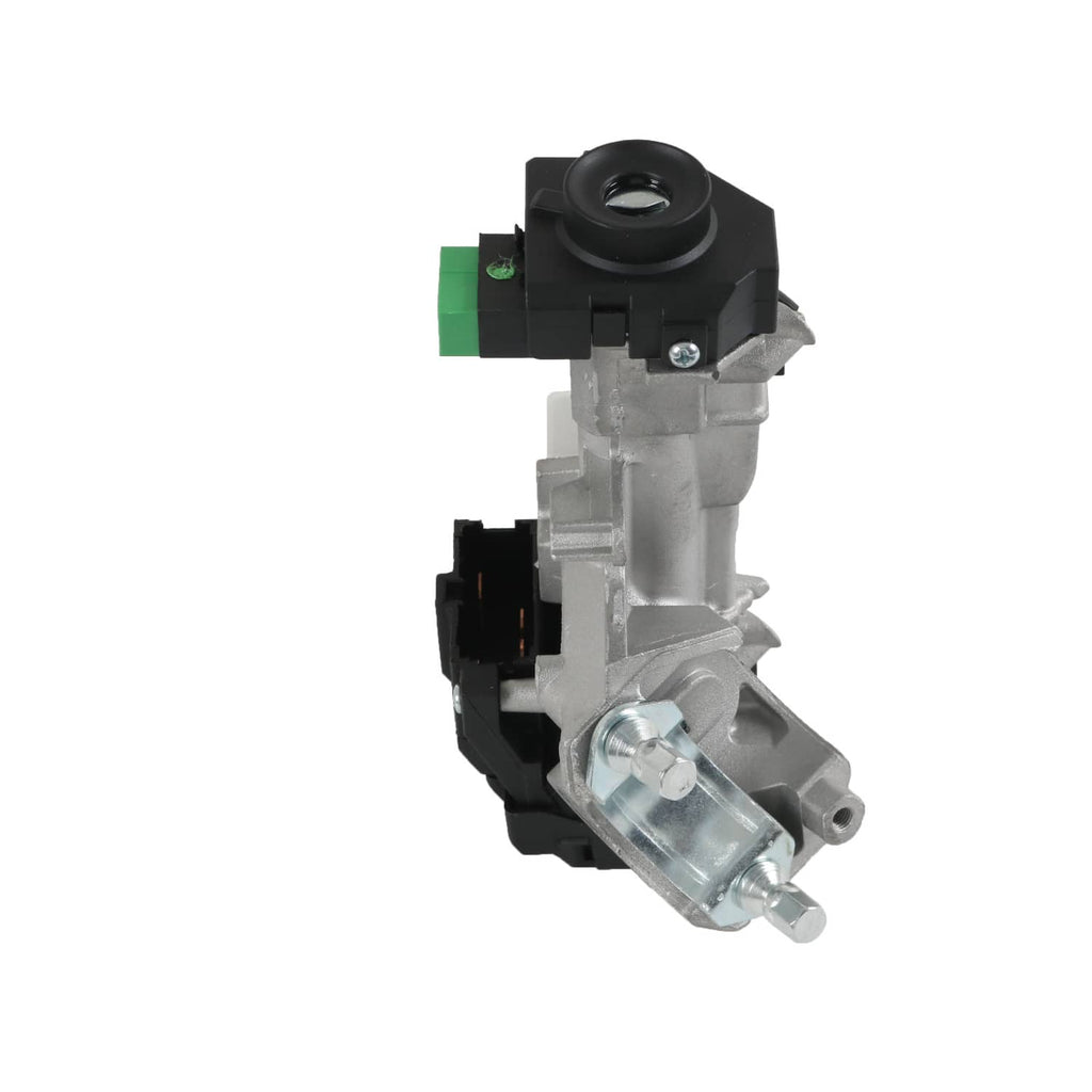 Ignition switch lock cylinder with black electrical connector and metal body