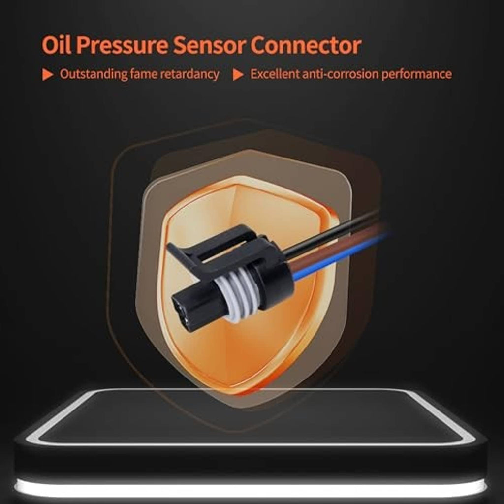 Oil pressure sensor connector pigtail with inline connector and 3-wire lead