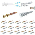 Gold self-drilling drywall anchors with white plastic expansion wings