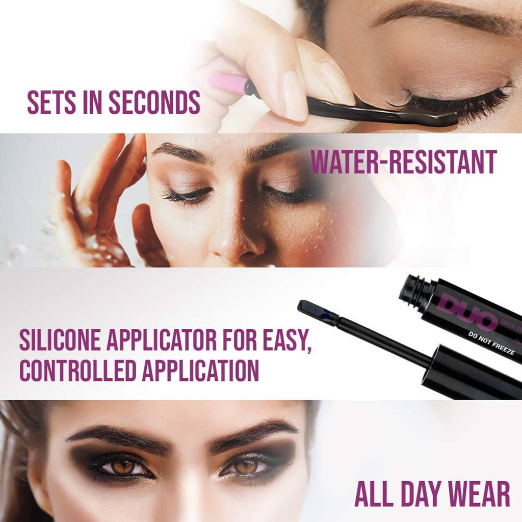 DUO dark-tone strip lash adhesive with silicone applicator for controlled application
