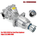 Rear differential assembly with silver metal housing, blue seal ring, and front flange.