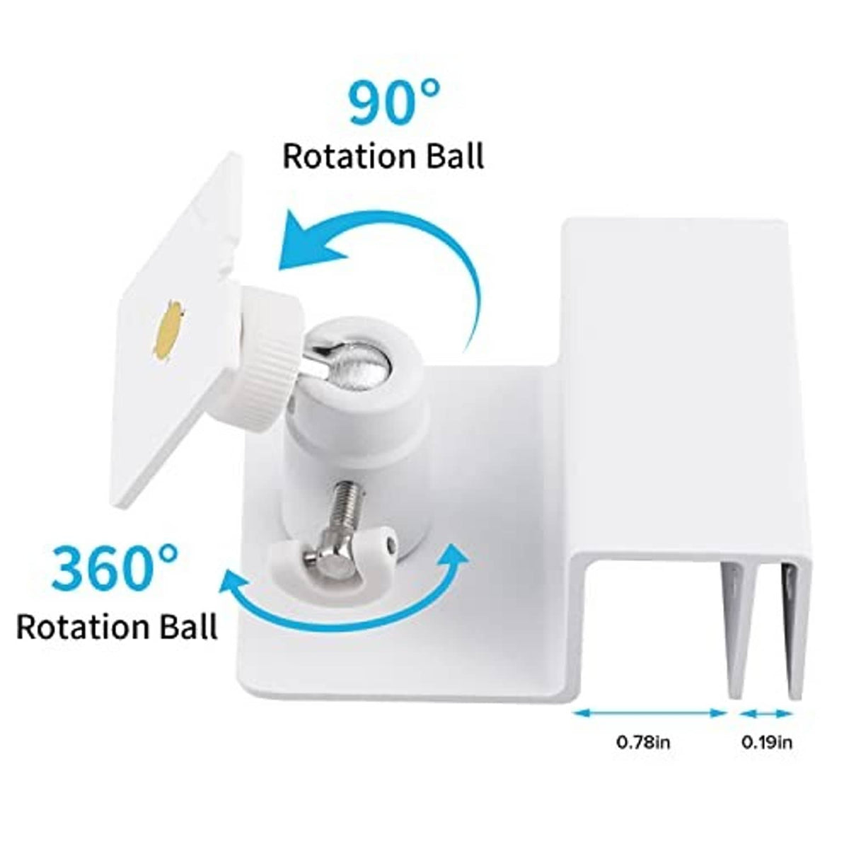 White mount with 360° rotation ball joint for adjustable solar panel angle