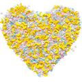 Small resin sprinkle mix with yellow moons, pastel clouds, and white stars