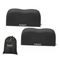 Black dual axle wheel covers with RVMATE logo; includes storage bag