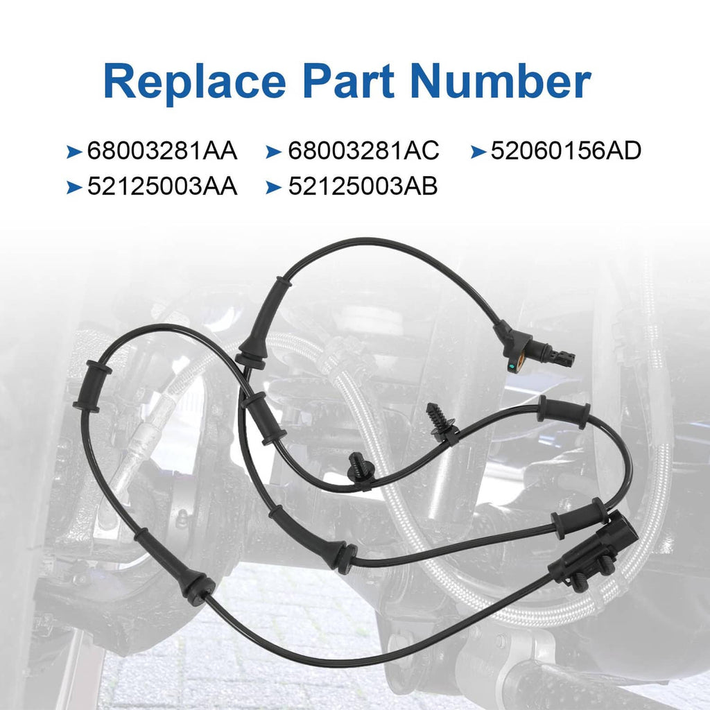 Wheel speed sensor wiring harness with two sensor leads and electrical connectors