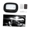 Black magnetic LED car roof light with rectangular diffuser and USB charging cable