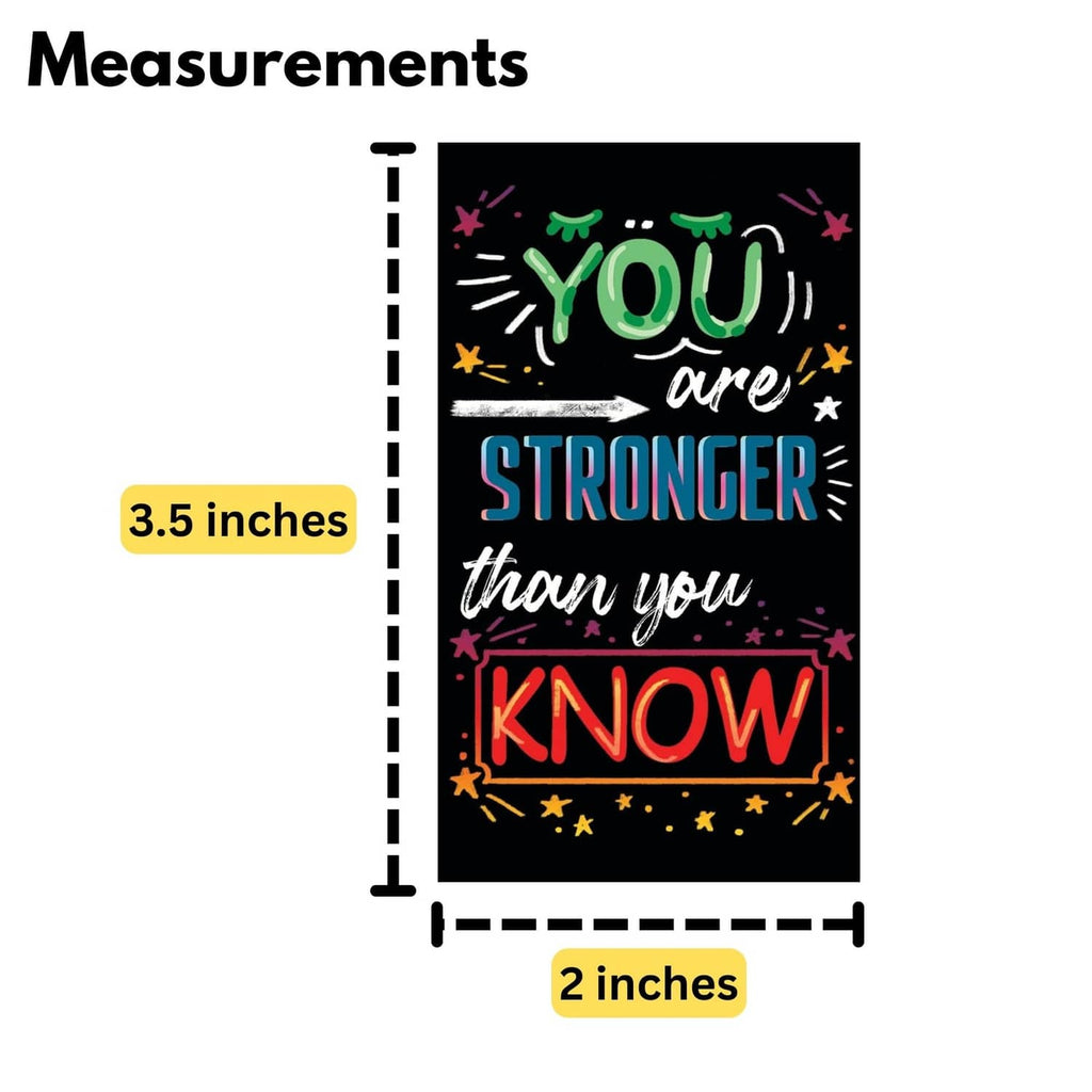Mini card size graphic: 3.5 in by 2 in, 'You are stronger than you know' design