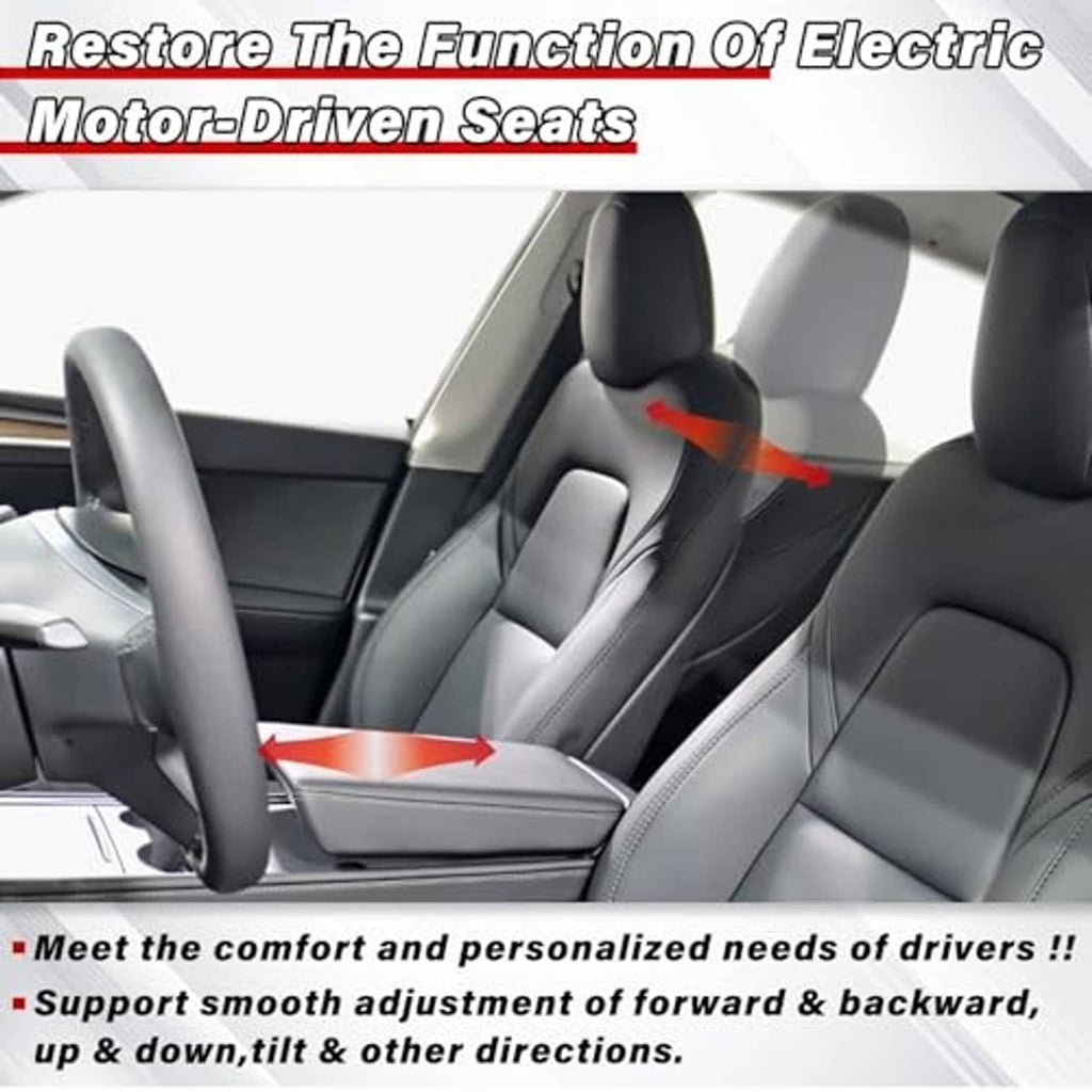 Power seat control switch module shown near a vehicle seat cushion