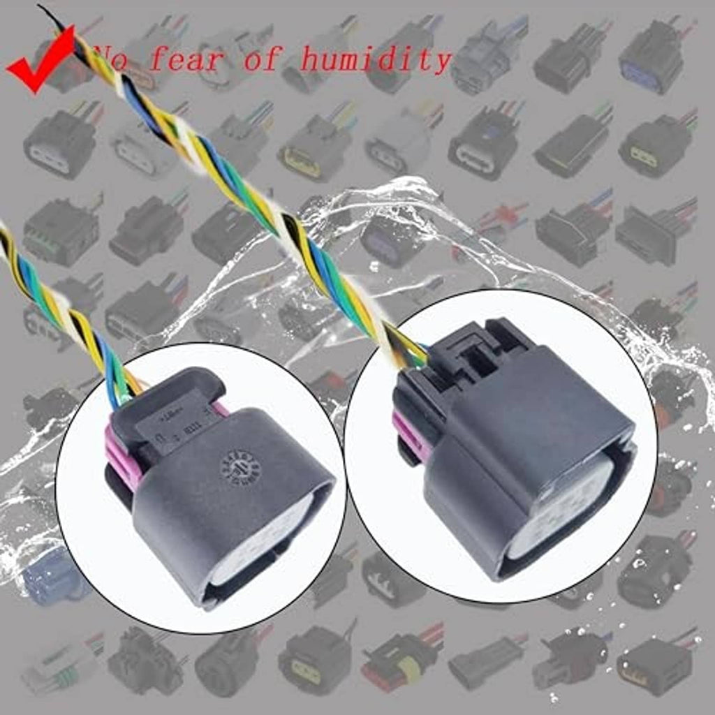 Electronic throttle body connector plug set with gray housing and multi-wire harness