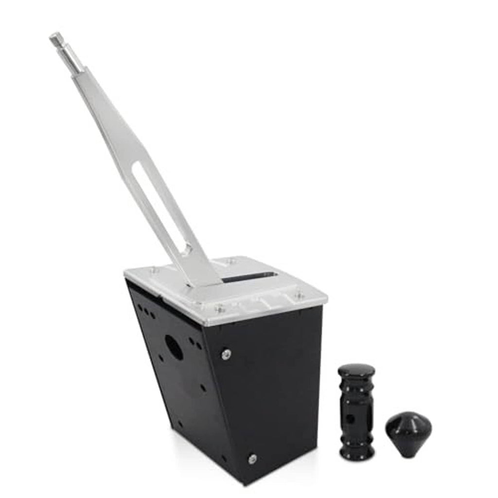 Golf cart forward-reverse shifter assembly with long silver lever and mounting base