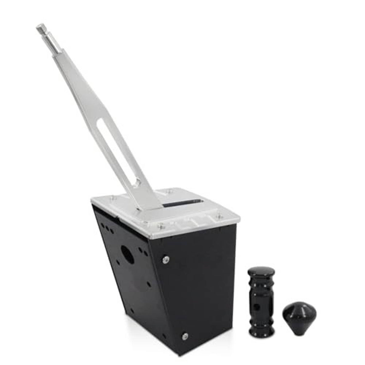 Golf cart forward-reverse shifter assembly with long silver lever and mounting base