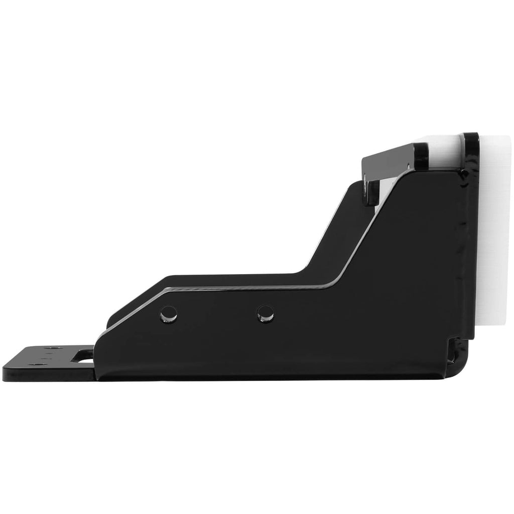 Black transom trolling motor mount angled side view with mounting slots