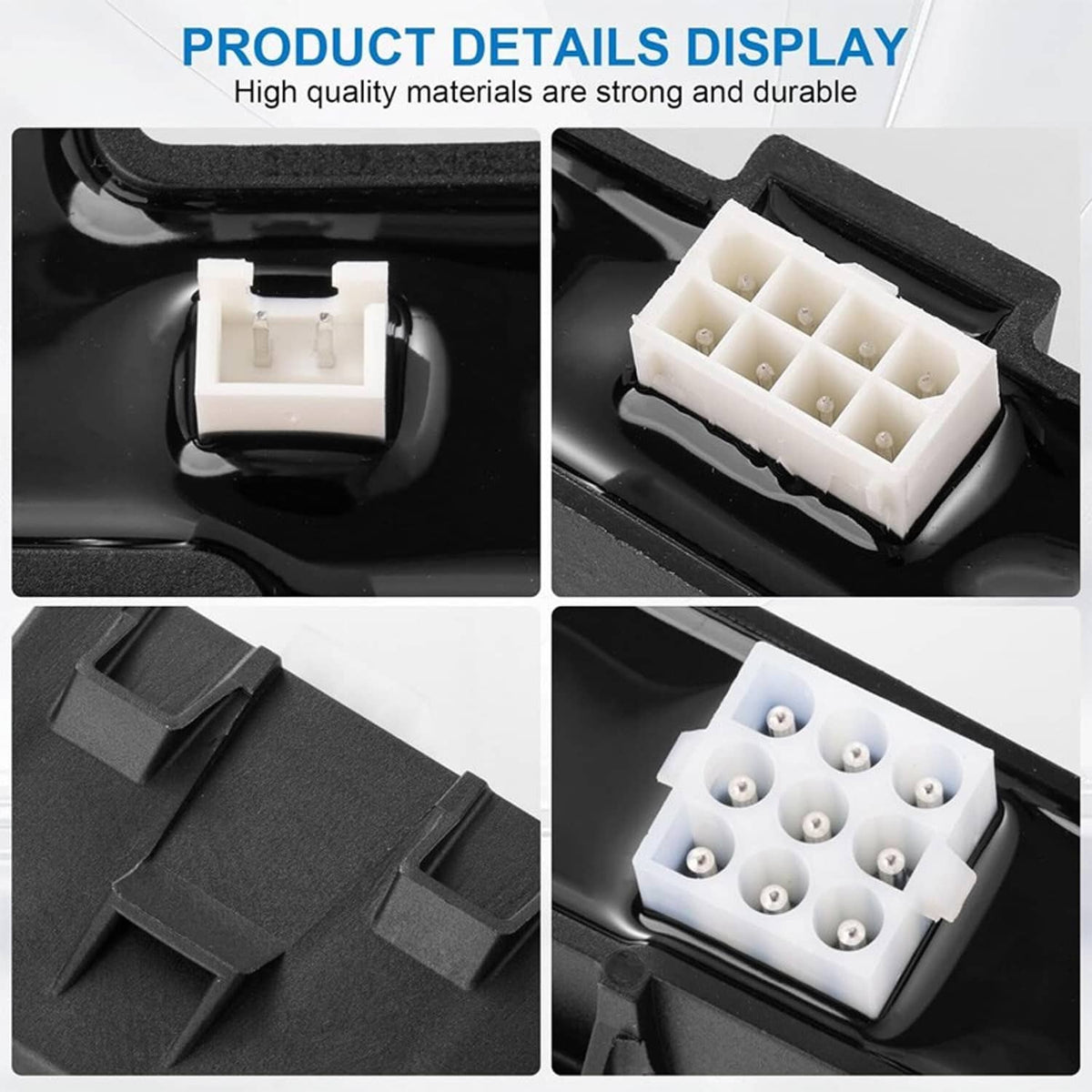 Close-up of control module connectors and internal socket ports in white