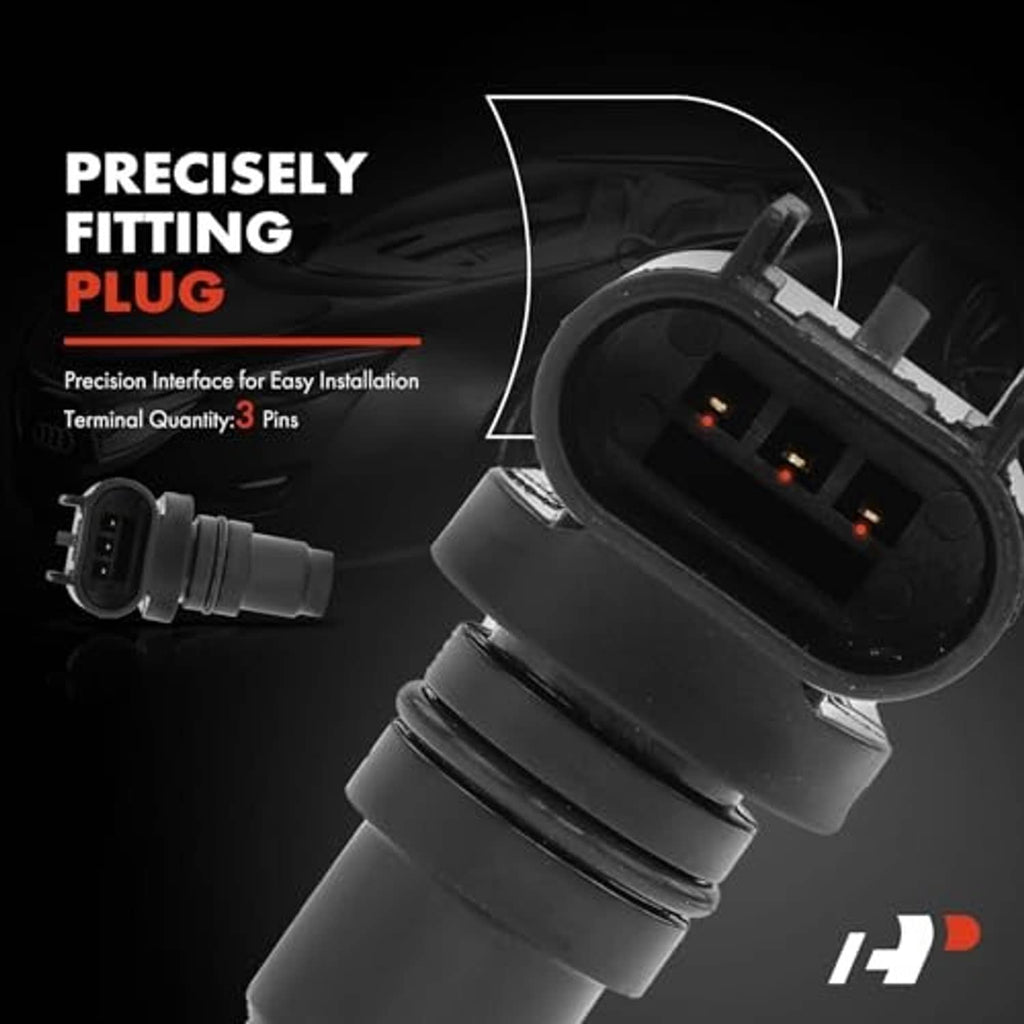 Camshaft position sensor with 3-pin electrical plug and terminal connector