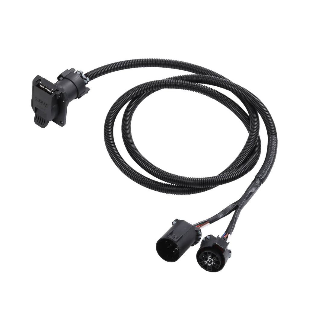 T-style electrical connector harness with two plug ends