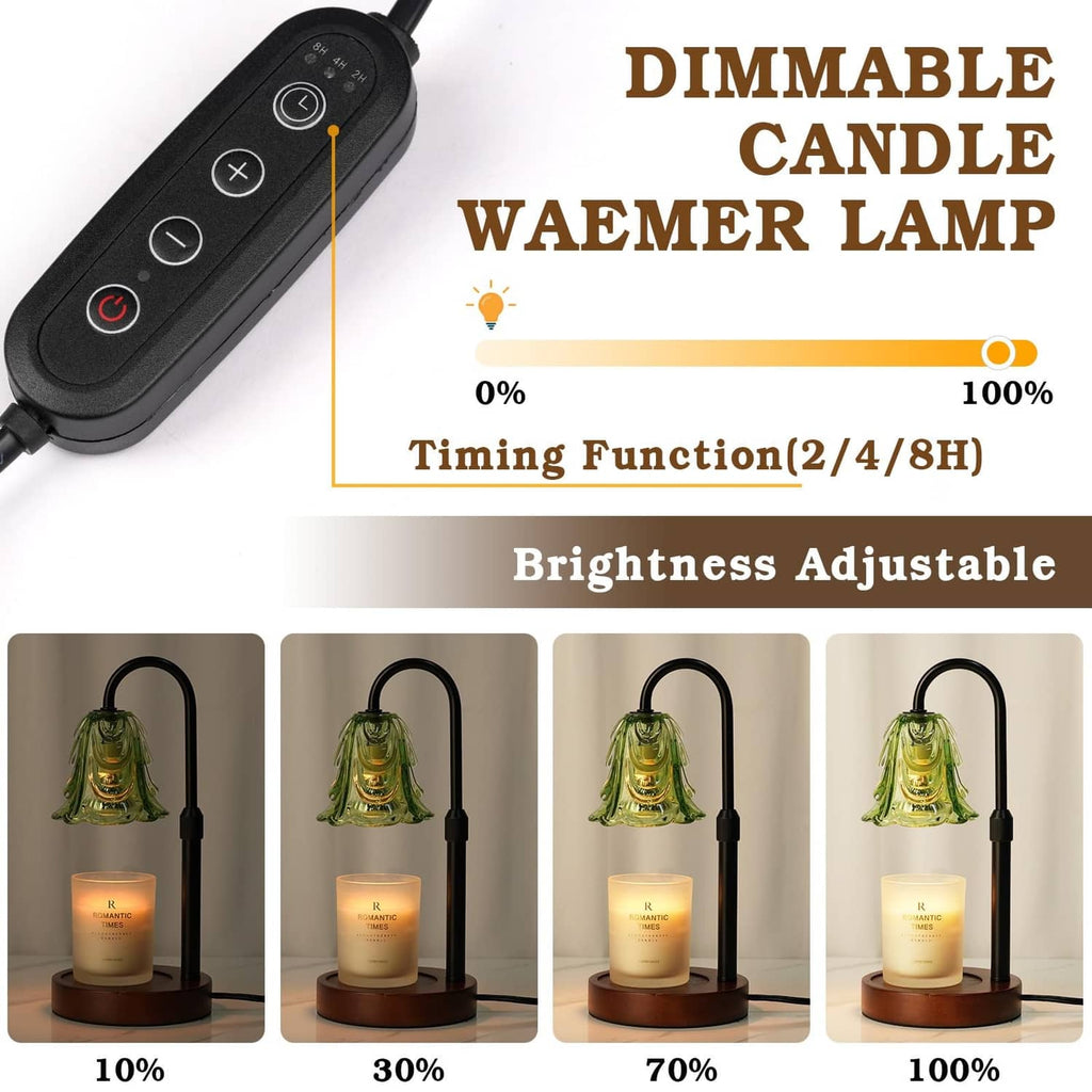 Black timer and dimmer controller remote for candle warmer lamp, close-up