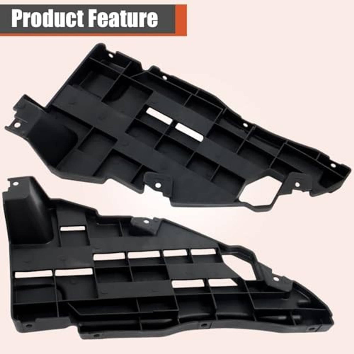 Black front bumper bracket set of 2, left and right with metal-mount holes
