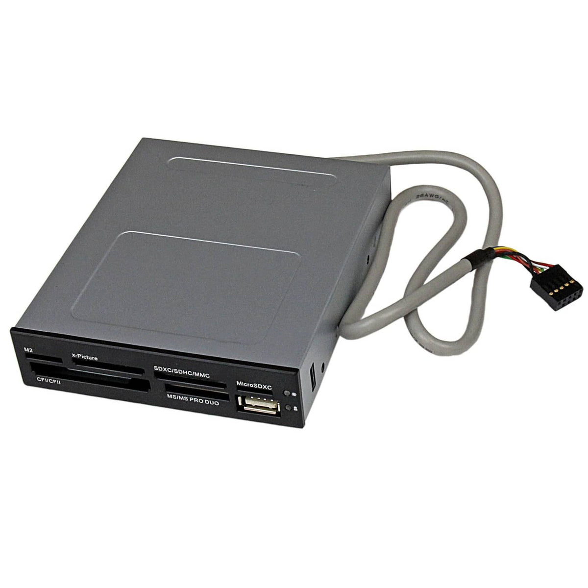 Black internal multi-card reader for 3.5in front bay with USB cable