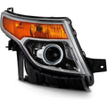 Passenger-side halogen headlight with amber turn signal and clear projector lens