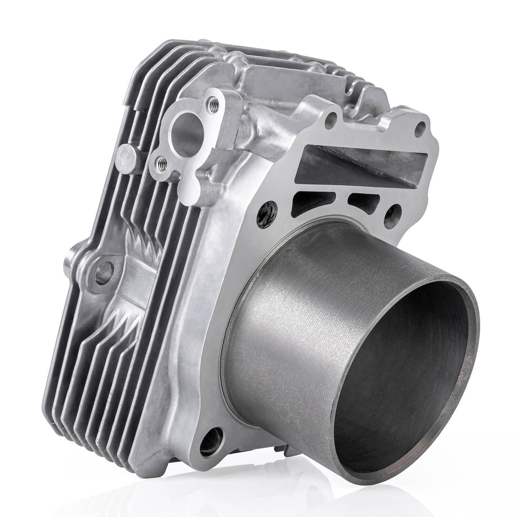 Aluminum cylinder assembly with mounting flange and cooling fins