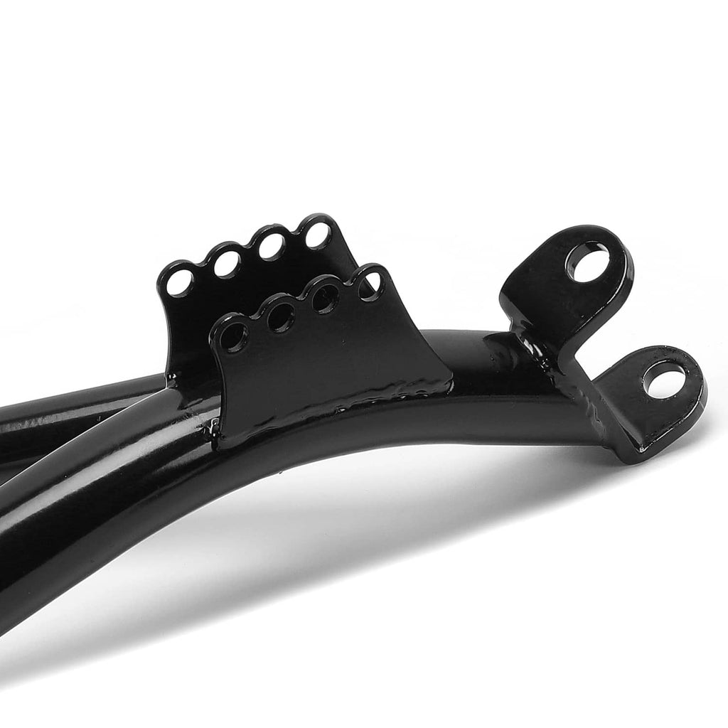 Black A-arm lift arm with drilled mounting plate and side bracket