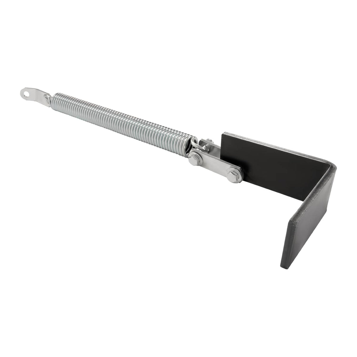 Right side tailgate lift assist spring with black end bracket and silver coiled rod
