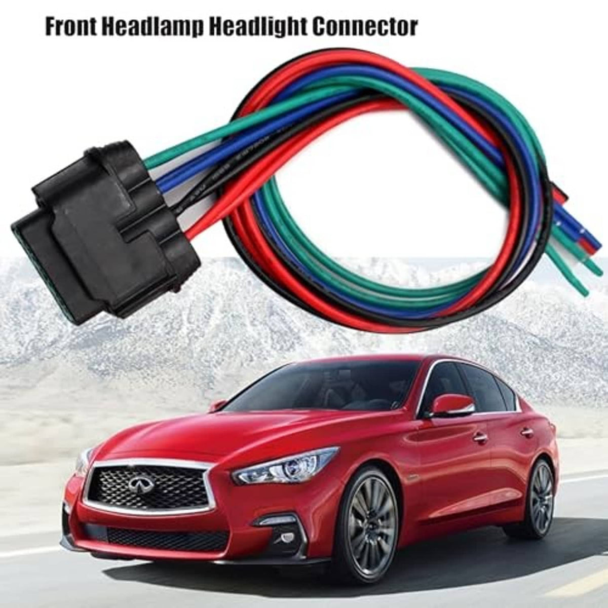 Headlamp connector plug with multicolor wiring harness and open wire ends