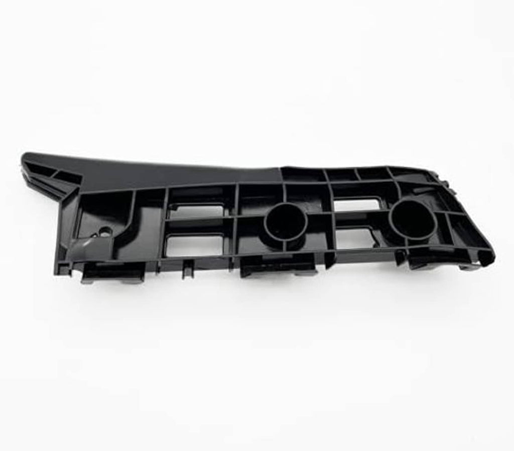 Right/passenger bumper bracket, black plastic panel with two round openings and cutouts