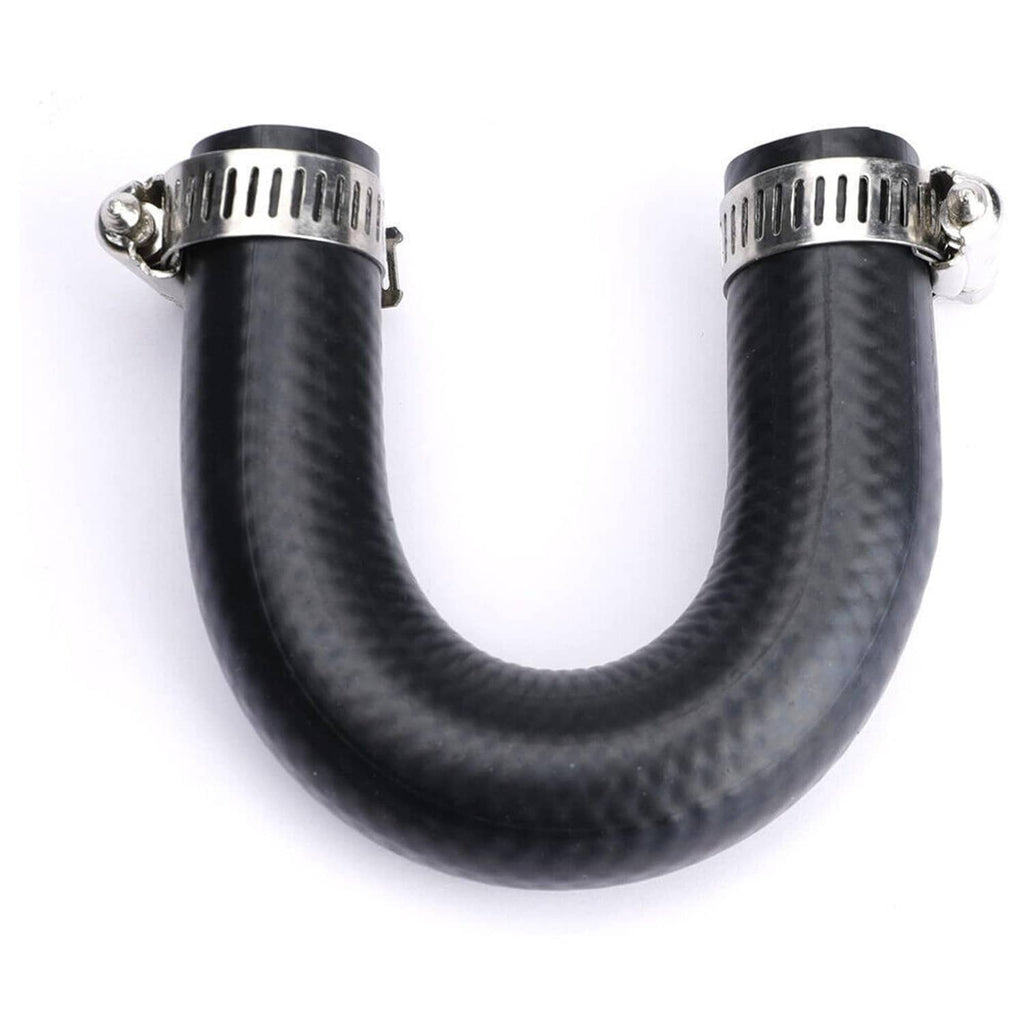 Black crossover hose loop with two stainless hose clamps
