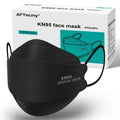 Black KN95 face mask with ear loops, labeled GB2626-2019