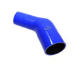Blue 45-degree elbow reducer coupler with black inside opening
