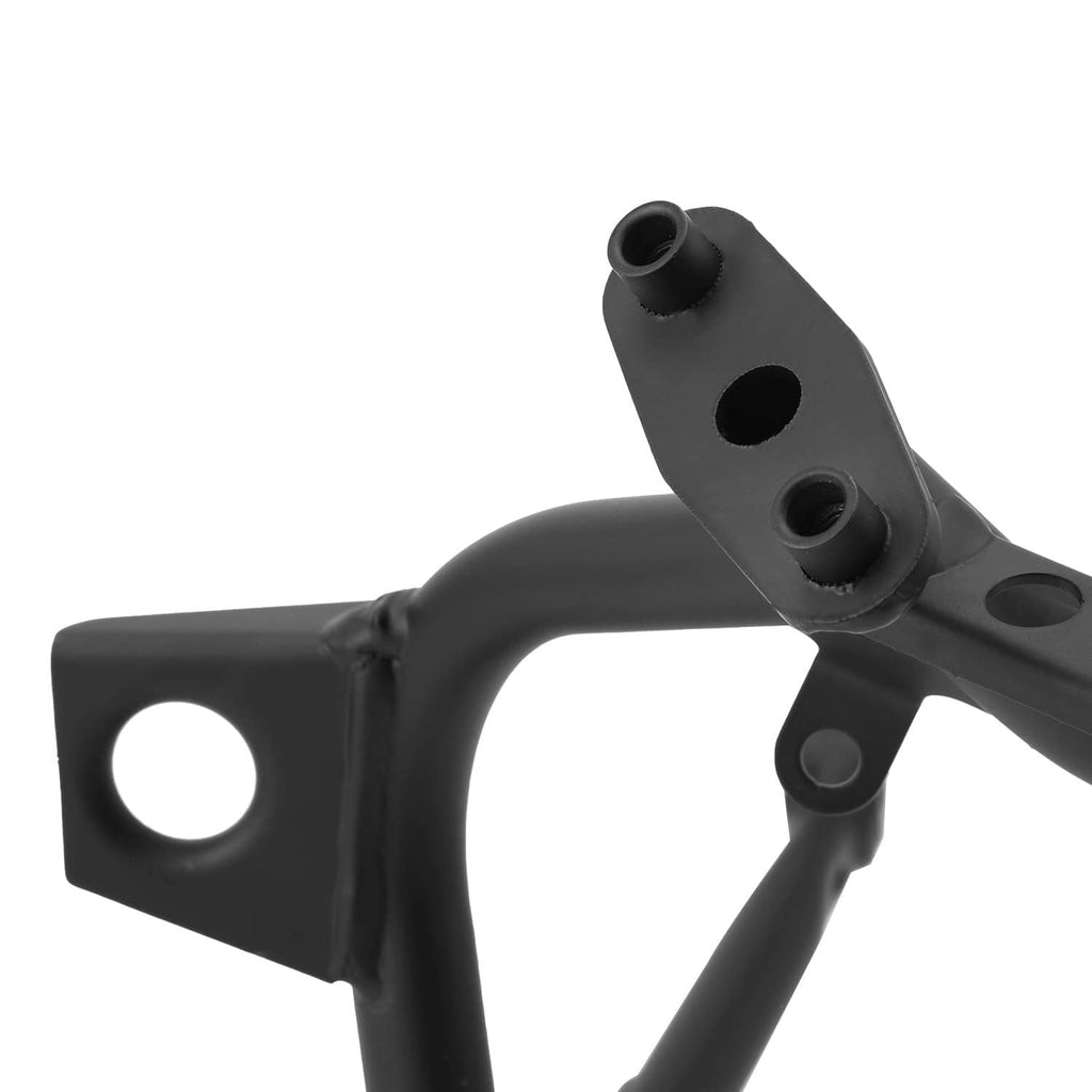 Black metal mounting arm with round openings and bracket mount for headlight frame