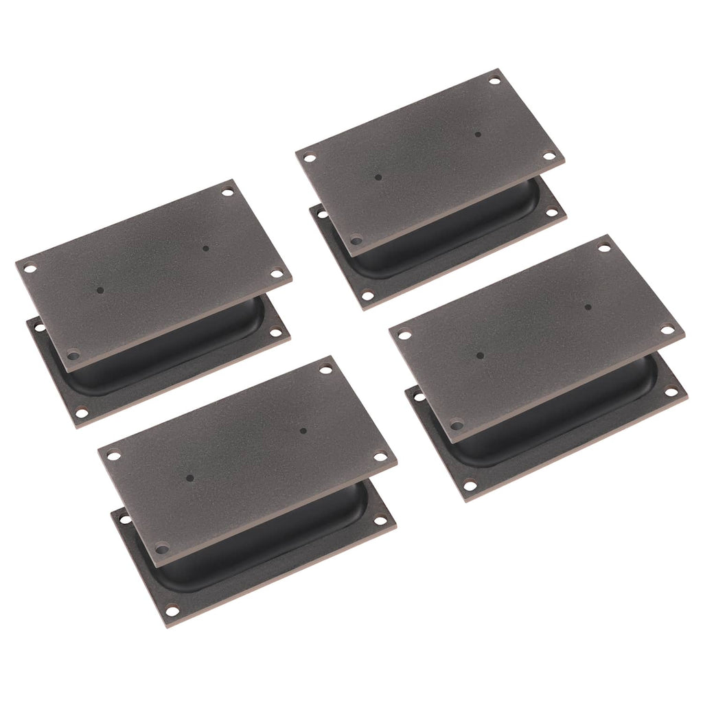 Set of 4 rubber shock mount isolators with metal plates and corner mounting holes