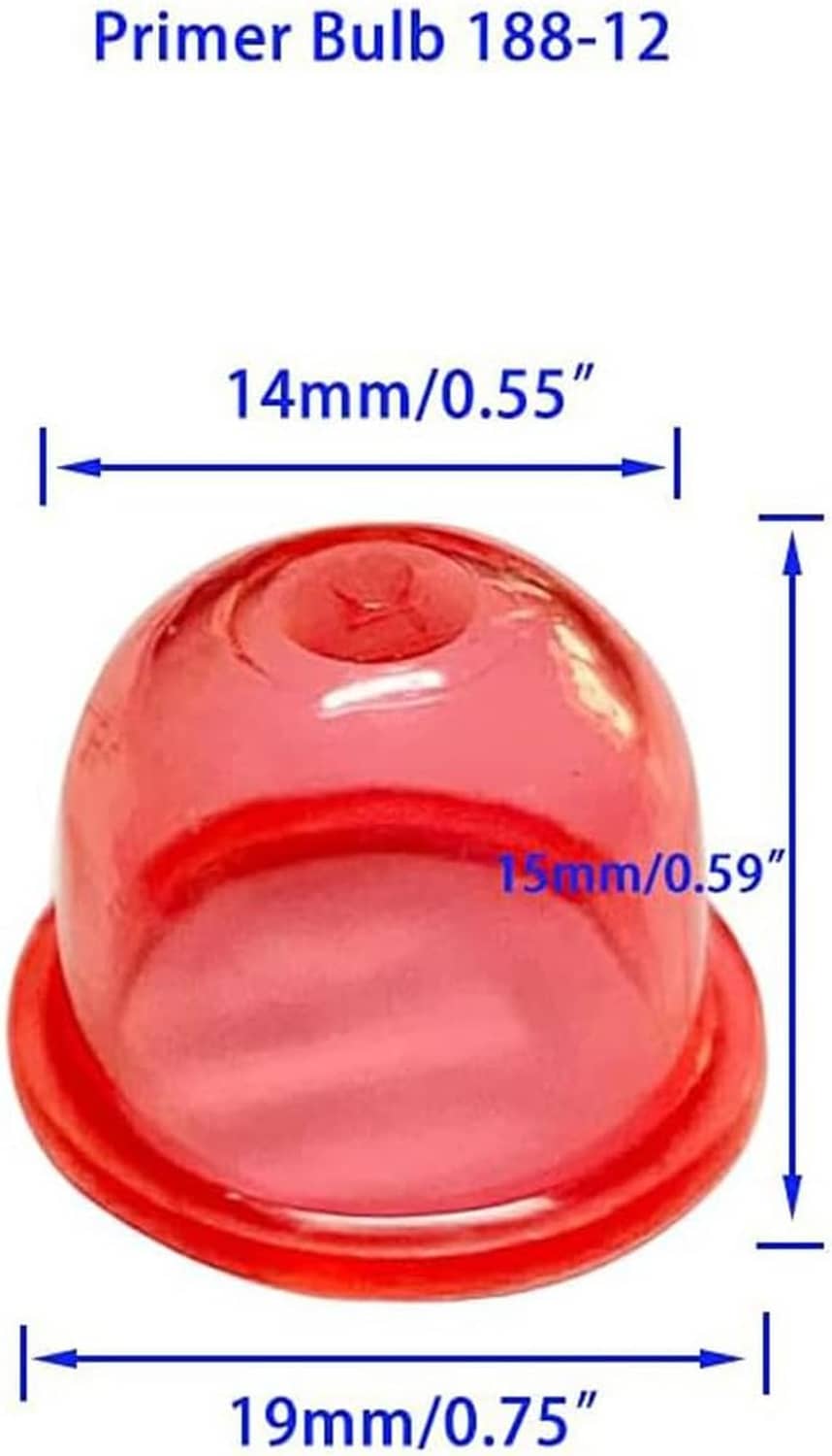 Red primer bulb 188-12 size, 19mm wide and 15mm high