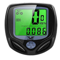 Wireless bike speedometer with green LCD showing speed, ODO, and trip distance