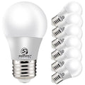 Energetic A15 LED bulb with E26 base, white globe; 5-pack shown