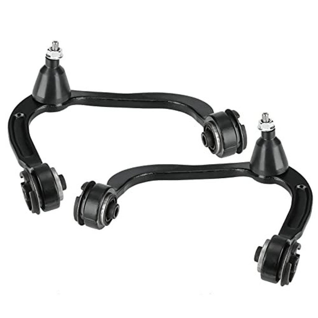 Black front upper control arm set with ball joint ends and bushing joints
