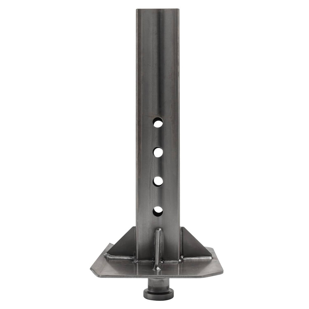 Heavy-duty trailer coupler adapter inner part, steel post with three holes and base