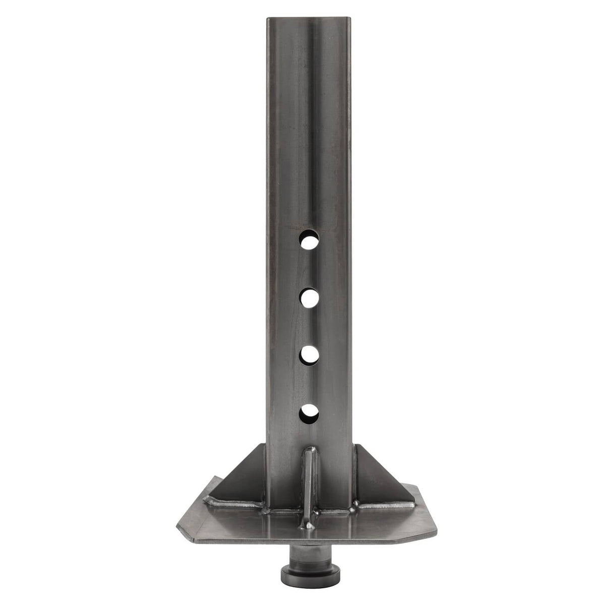 Heavy-duty trailer coupler adapter inner part, steel post with three holes and base