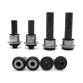 Front subframe crossmember bushing kit with 4 black-and-silver rubber bushings