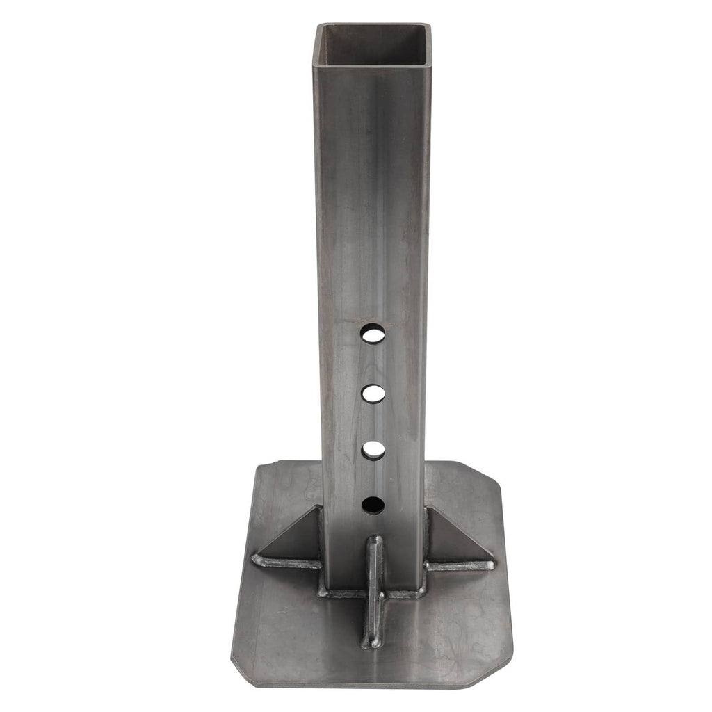 Heavy-duty trailer coupler adapter inner part with vertical steel tube and square flange base